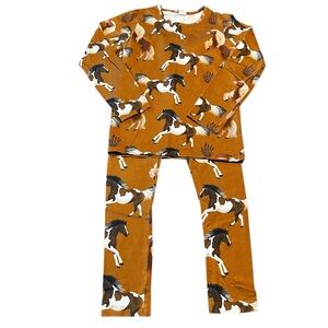 Walkiddy Girls Set 146 11yr Horse Top Bottom Brown